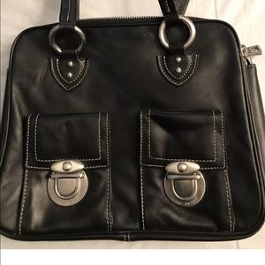 Marc Jacobs Pushlock Handbag Black Lambskin